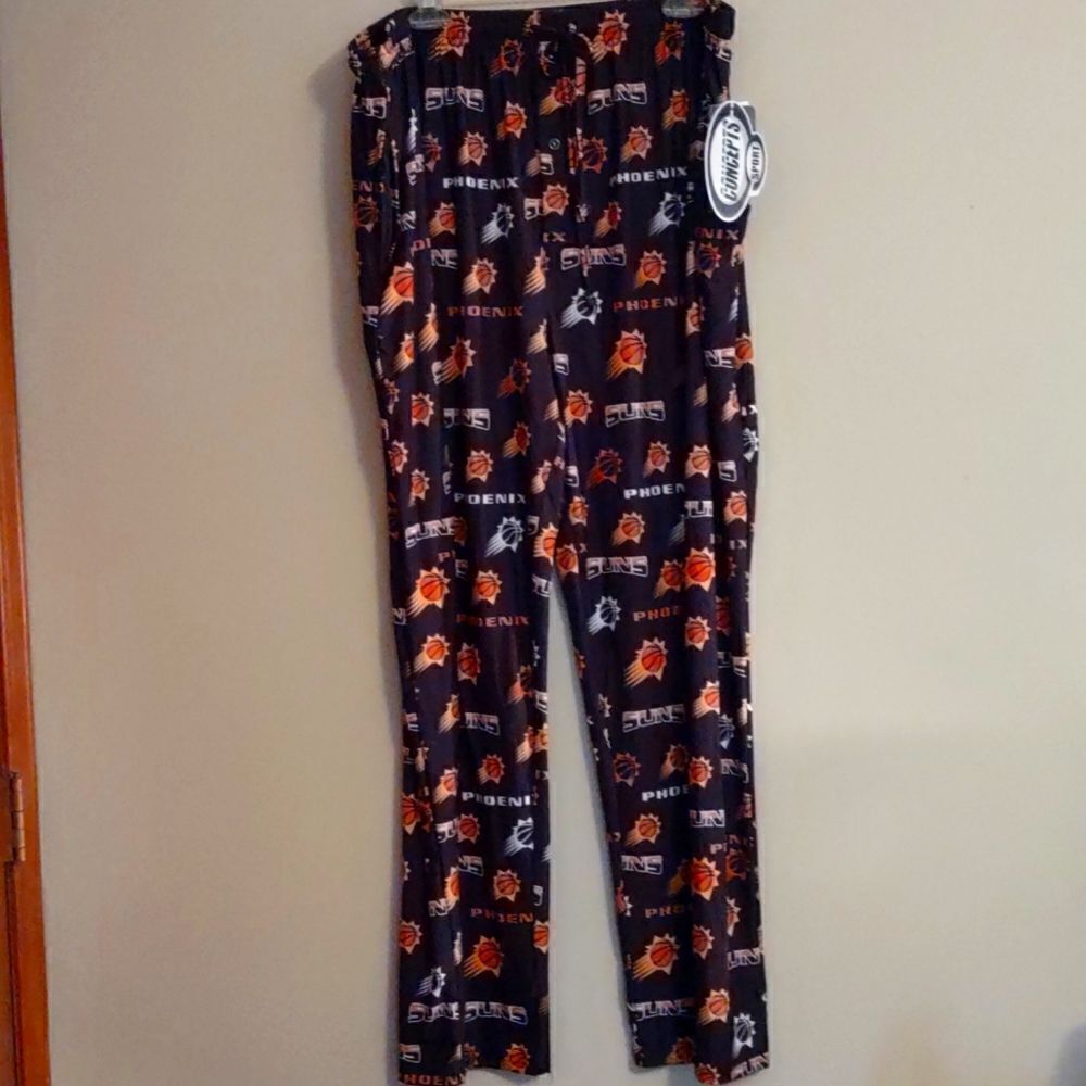 New NBA Phoenix Suns Men's 2XL loungewear‎ pants black orange drawstring elastic